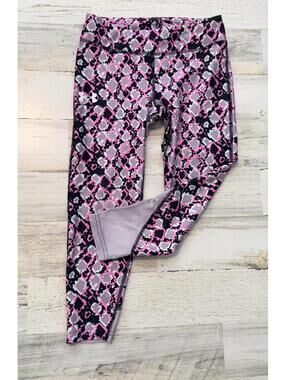 Under Armour Girls Youth Medium  Leggings Pink and Black Patterned